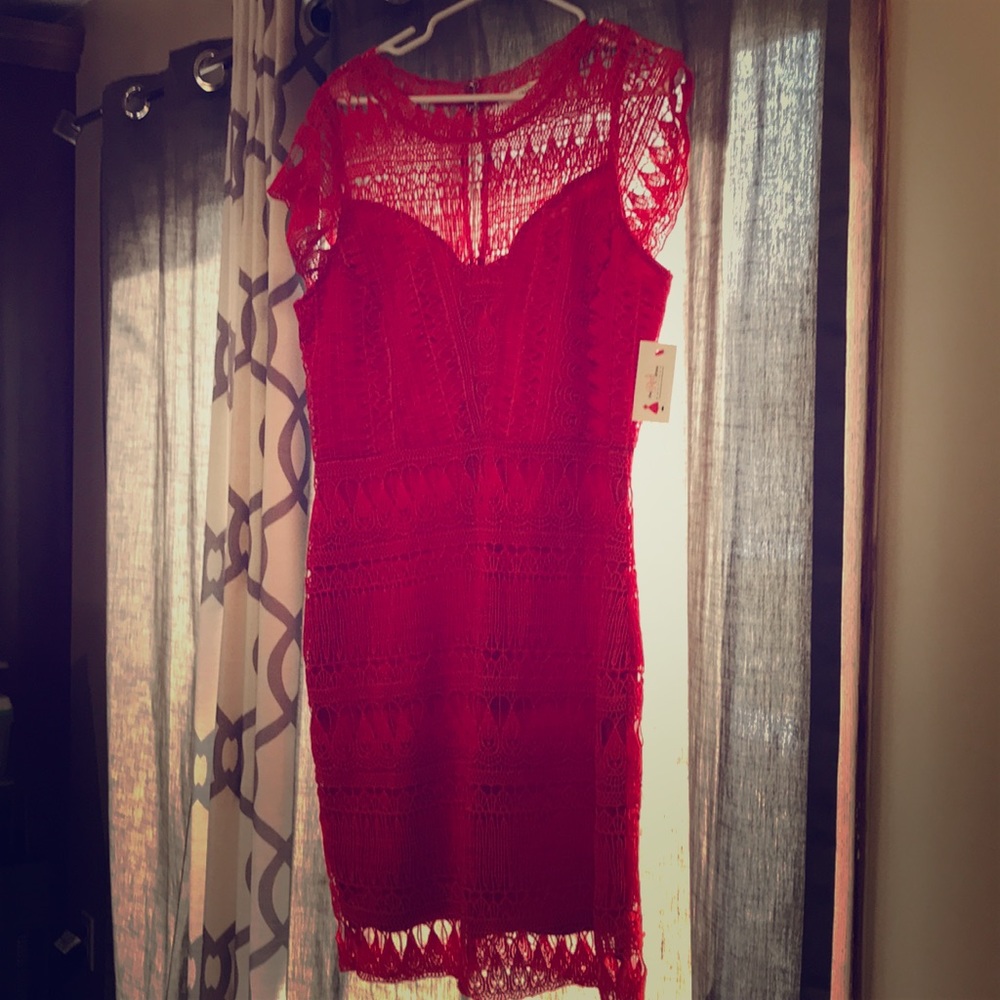 Soleblu red lace dress